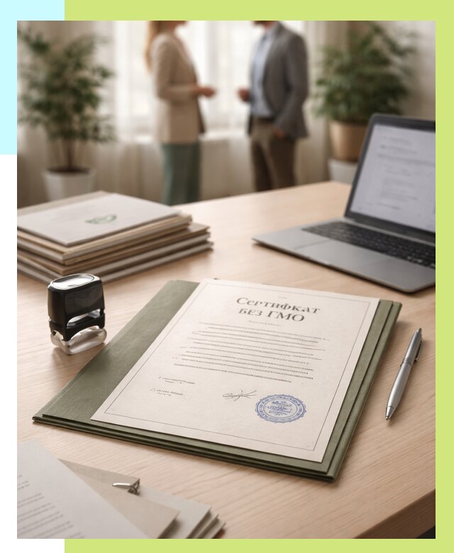 Сертификат без ГМО в Ялте от 7662 р. оформить срочно Алешин-Ялт